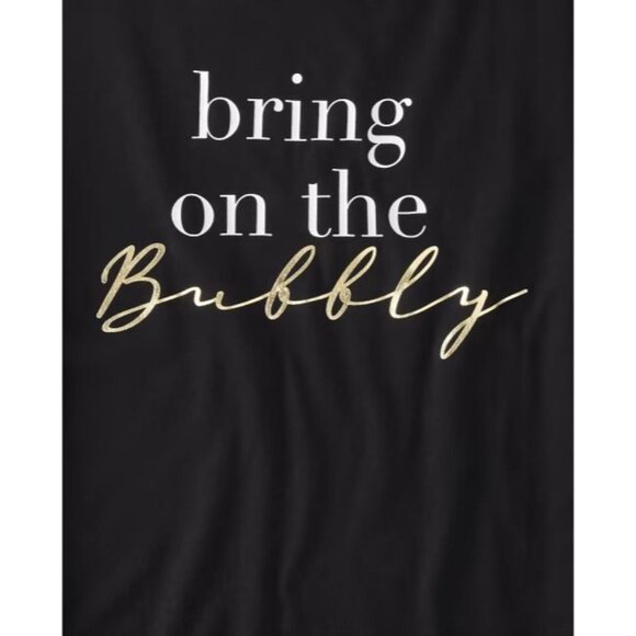 Bring On The Bubbly Graphic Black Relaxed Fit T-Shirt - Picture 6 of 6